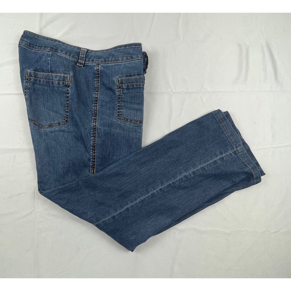 Cabi Jeans Womens 8 Blue Medium Wash Straight Leg Patch Pocket Denim Pants